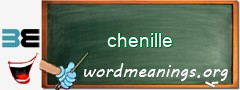 WordMeaning blackboard for chenille
